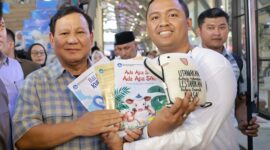 Menteri Pertahanan Prabowo Subianto di acara diskusi Belajaraya yang diselenggarakan di Pos Bloc, Jakarta Pusat. (dok. Tim Media Prabowo Subianto)