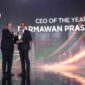 Direktur Utama PLN Darmawan Prasodjo saat menerima Penghargaan sebagai CEO of The Year selama dua tahun berturut-turut di Jakarta,Rabu 13/12/2023 (foto : Istimewa)