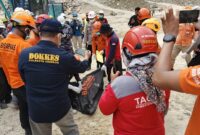 Proses pencarian terhadap korban longsor tambang galian C Gunung Kuda, Kabupaten Cirebon(Dok. Basarnas)

